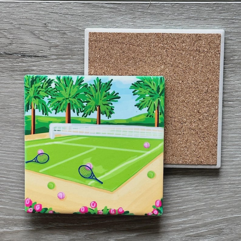 WhaleyCuteDesignsLLC Tennis Coasters - Thumbnail 4