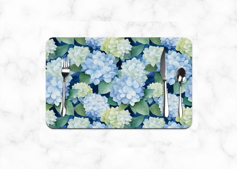 WhaleyCuteDesignsLLC Hydrangea Placemat - Thumbnail 2