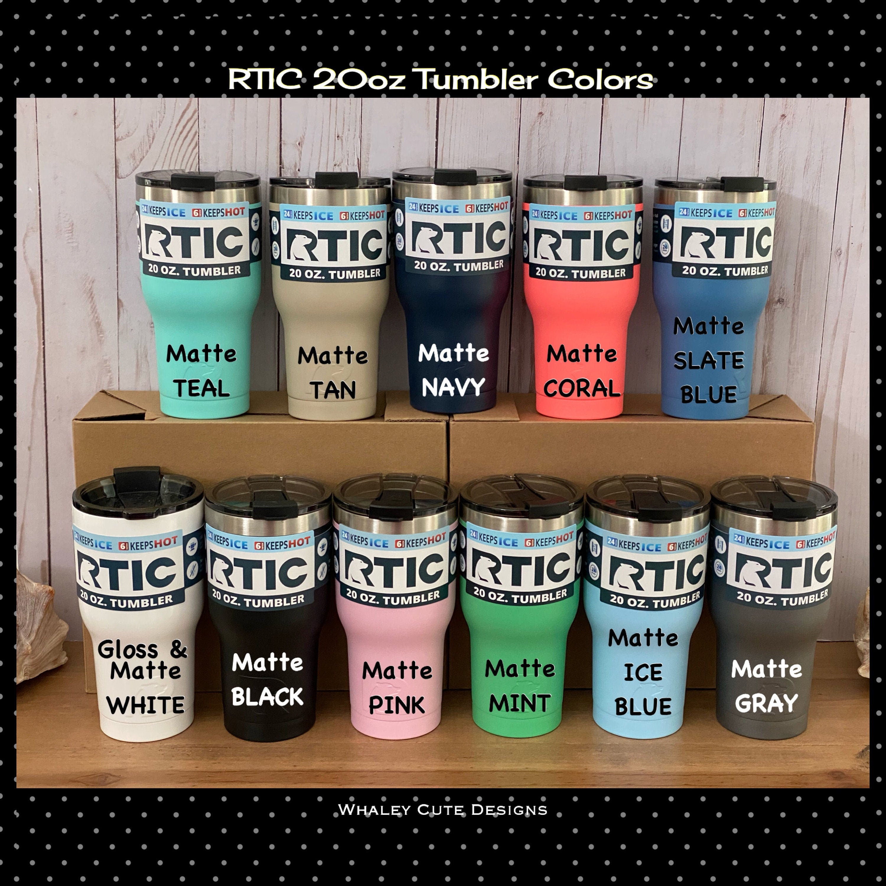 Personalized RTIC 20 oz Tumbler - Powder Coated