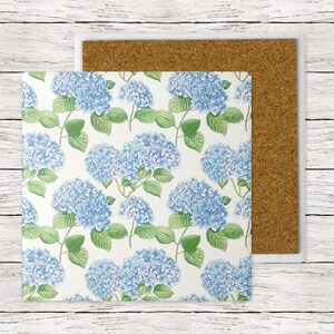 Hydrangea COASTERS, 2 or 4, Sandstone, Coastal, Beach, Nantucket, Cape Cod, Marthas Vineyard, Preppy, Watercolor, Set of 2, Set of 4, Gift image 3