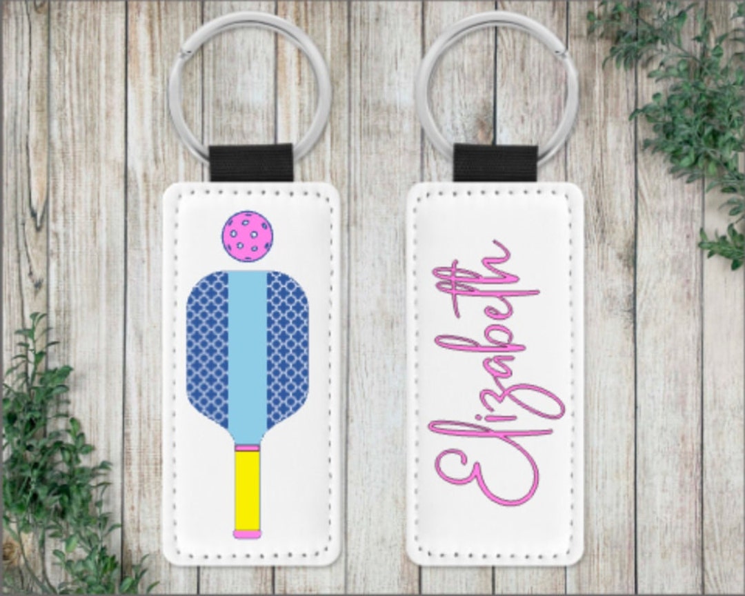 Pickleball Queen Leather Keychain