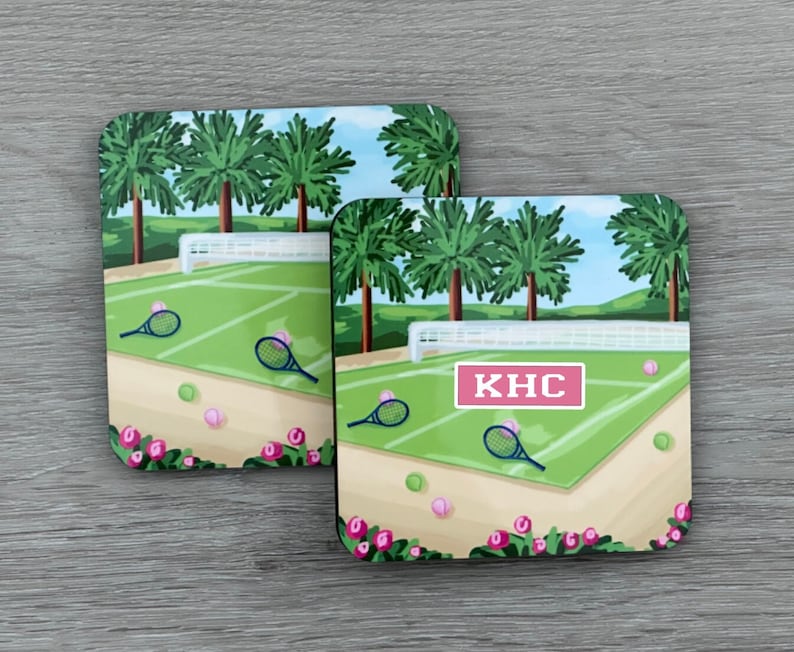 WhaleyCuteDesignsLLC Tennis Coasters