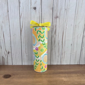 TENNIS Skinny Tumbler, Preppy, Whimsical, Tennis Racquet, Sublimation, Matte, 15oz, 20oz, 30oz