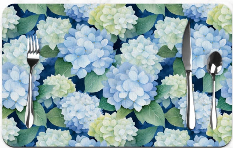 WhaleyCuteDesignsLLC Hydrangea Placemat - Thumbnail 3