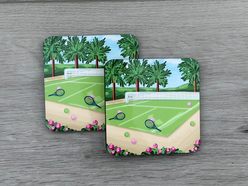 WhaleyCuteDesignsLLC Tennis Coasters - Thumbnail 3