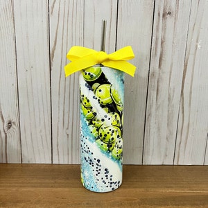 TENNIS BALL Skinny Tumbler, Preppy, Tennis, Personalized, 15oz, 20oz, 30oz