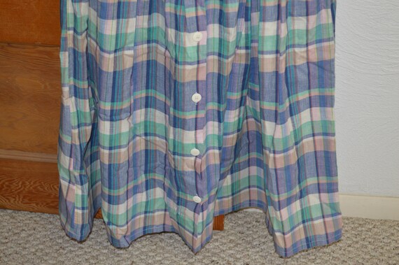 Vintage Button-Down Pleated Skirt---High Waist Mi… - image 9