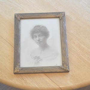 Antique Photo in Carved Frame---Early 1900&#39;s Photo and Frame---Wood Frame With Photo---Antique Carved Wood Photo Frame--Antique Photo Frames