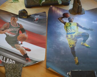 2 Oregon Basketball Posters---Portland Trailblazers Poster---Damien Lillard Poster---Oregon Ducks Poster--Basketball Posters--Sports Posters