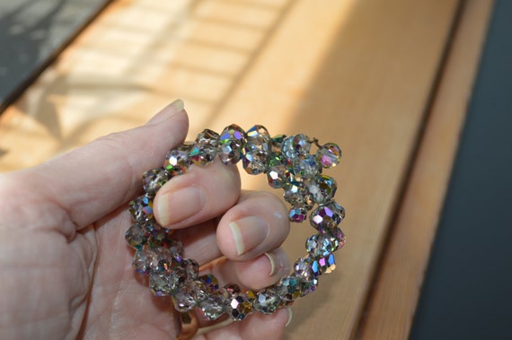 1950's Crystal Bracelet & Earring Set--Aurora Bor… - image 2