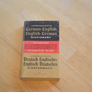 Vintage German Dictionary---Langenscheidt&#39;s Dictionary--Paperback Dictionary--Vintage Dictionary--1970 Dictionary--German/English Dictionary