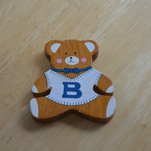 Vintage Teddy Bear Magnet--Wood Teddy Bear Magnet--Teddy Bear Refrigerator Magnet--Vintage Refrigerator Magnets--1980&#39;s Magnets--Teddy Bears