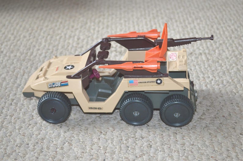 GI Joe Desert Fox Vehicle & Figure--Desert Fox ARAH and Skidmark--GI Joe Desert Fox Vehicle-1988 Desert Fox Vehicle-gi Joe Skidmark Figure Bild 4