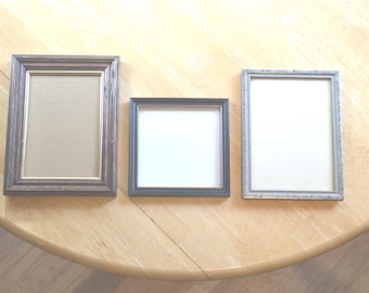 3 Vintage Picture Frames---Wood Picture Frames---1970-80's Photo Frames---Vintage Home Decor---Vintage Photo Frames---Old Picture Frames