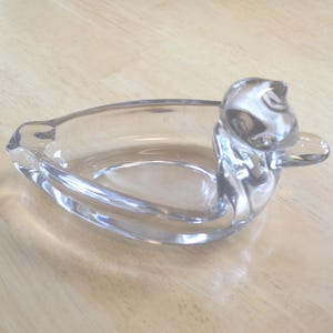 Vintage Large Glass Duck Ashtray---&quot;Pall Mall&quot; Duck Ashtray---1940&#39;s Molded Glass Ashtrays---Duncan Miller Glass Company---Vintage Ashtrays
