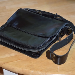 New Leather Laptop Bag---Black Leather Briefcase---Black Leather Messenger Bag---Thai Leather Bag--Messenger Bag--Crossbody Bag--Laptop Case