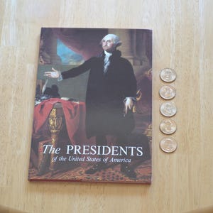 Vintage US Presidents Book and US Presidents Coins-- The Presidents of the United States of America By Frank Freidel-New US Presidents Book