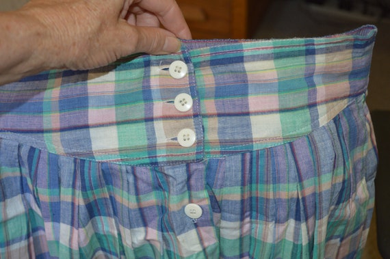 Vintage Button-Down Pleated Skirt---High Waist Mi… - image 4