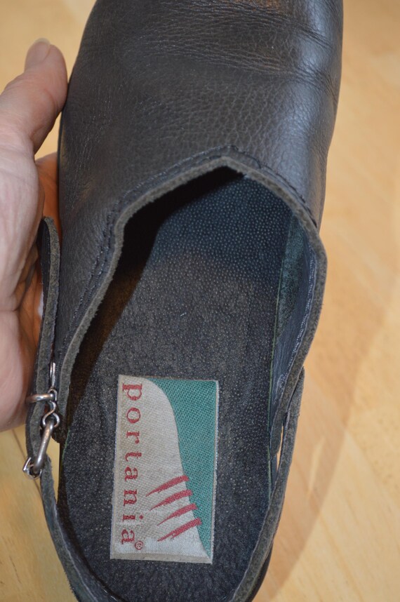 Vintage Portania Leather Shoes---Black Leather Mu… - image 9
