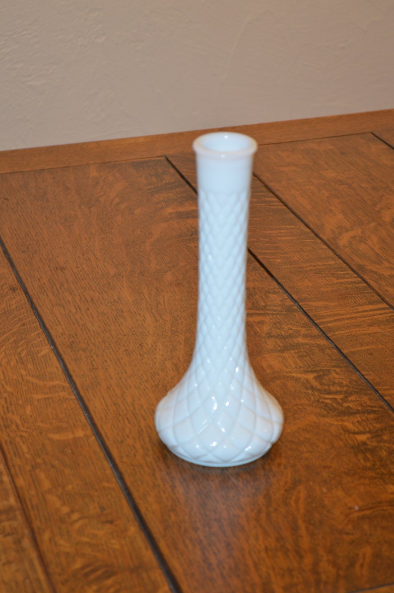 Vintage Hoosier Milk Glass Vasetall White Milk Glass Bud Etsy