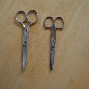 Small Vintage Clauss Sewing Scissors Authentic Vintage Little Scissors  Small Silver Metal Pair of Scissors 