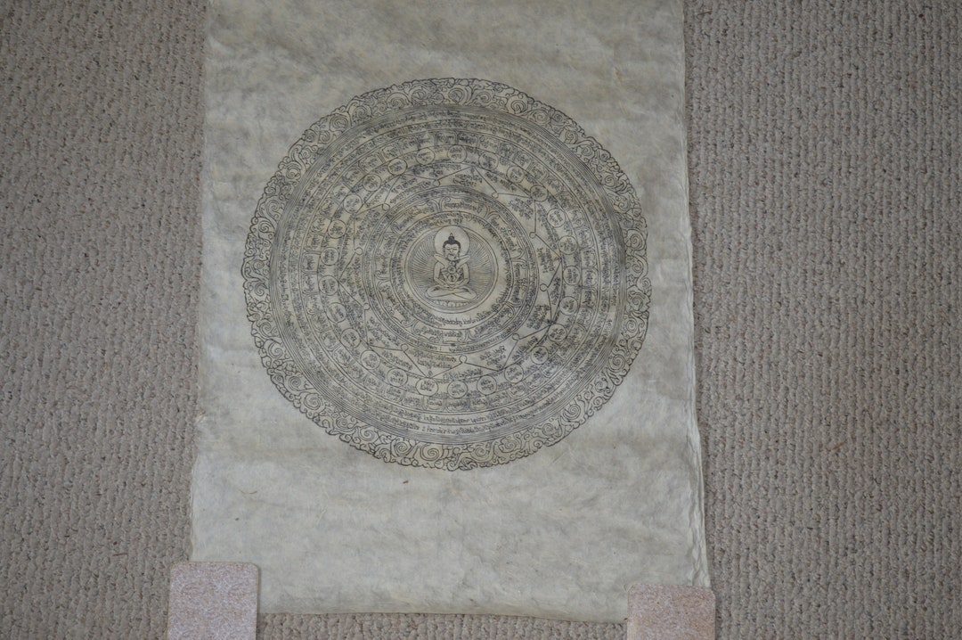 Vintage Large Rice Paper Printvintage Block Printwood Etsy
