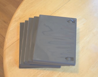 5 Vintage CD/DVD Cases---Black DVD Cases---Black Cd Cases---Dvd Storage Cases---Cd Storage Cases--Storage for Music Cd's--Storage for Movies