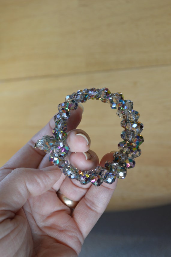 1950's Crystal Bracelet & Earring Set--Aurora Bor… - image 7