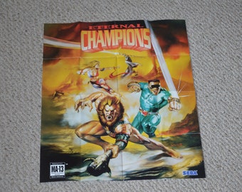 Vintage Sega Genesis Poster---Eternal Champions Poster---Original Sega Poster From 1994---Sega Genesis---1990's Sega Posters---Sega Posters