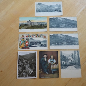 8 Antique Postcards---Postcards From Switzerland--Early 1900&#39;s Postcards--Antique Swiss Postcards--Antique European Postcards--Old Postcards