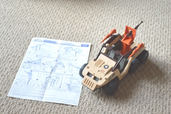 GI Joe Desert Fox Vehicle & Figure--Desert Fox ARAH and Skidmark--GI Joe Desert Fox Vehicle-1988 Desert Fox Vehicle-gi Joe Skidmark Figure