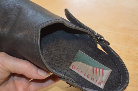 Vintage Portania Leather Shoes---Black Leather Mu… - image 5