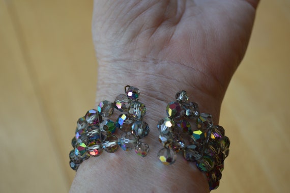 1950's Crystal Bracelet & Earring Set--Aurora Bor… - image 6