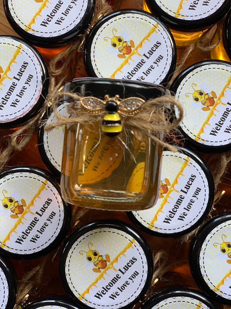 Baby Shower Favor Bee Theme Baby Shower Honey Jar Honey Bee Etsy
