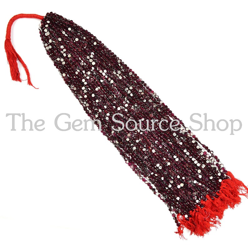 Granet Smooth Coin Shape Beads AA Quality Coin Shape beads 50 Strands,Garnet Plain Coin Shape Beads