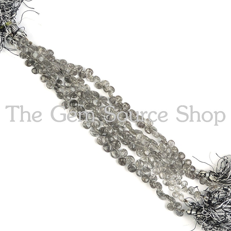 AAA Black Rutile Smooth Plain beads Quality Black Rutile Smooth Heart Shape Beads