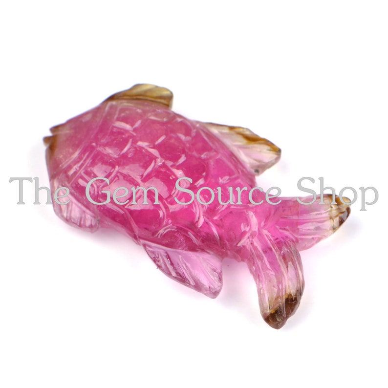Top Fish Carvings AAA Quality Pink Tourmaline Fish Carvings Tourmaline Carving