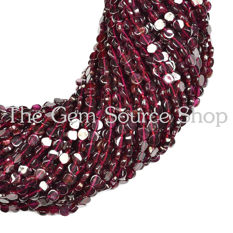 Granet Smooth Coin Shape Beads AA Quality Coin Shape beads 50 Strands,Garnet Plain Coin Shape Beads