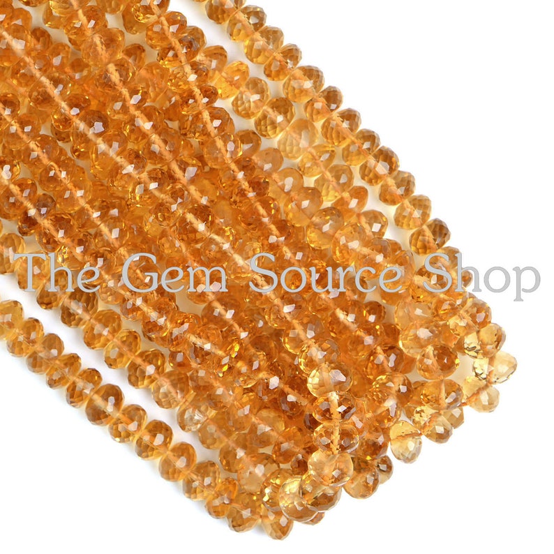 Citrine Faceted Rondelle Beads Top Color Citrine Faceted Beads AAA Quality