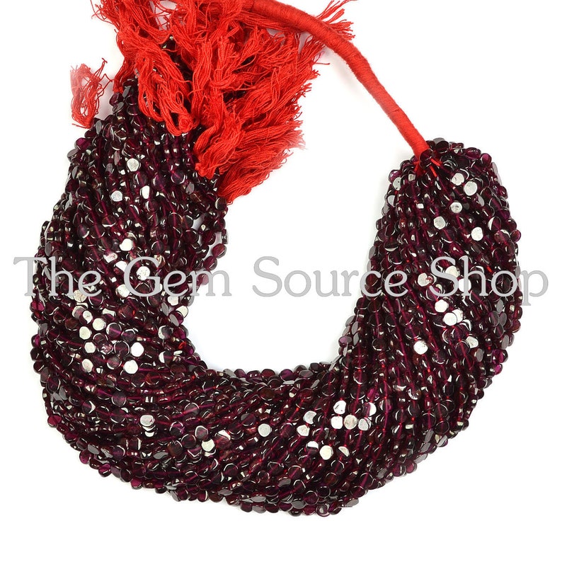 Granet Smooth Coin Shape Beads AA Quality Coin Shape beads 50 Strands,Garnet Plain Coin Shape Beads