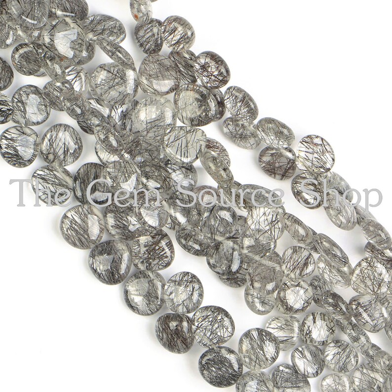 AAA Black Rutile Smooth Plain beads Quality Black Rutile Smooth Heart Shape Beads