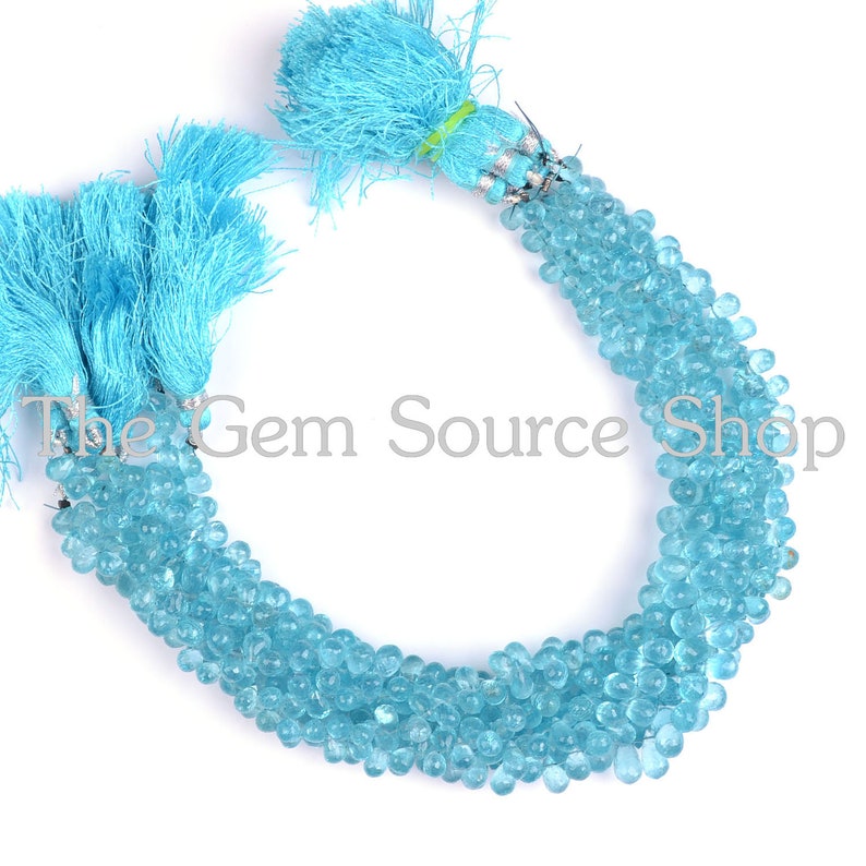 Apatite Briolette Faceted Drop Shape Beads Natural Extra Fine Apatite Drops Beads AAA+ Quality