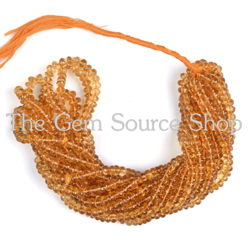 Citrine Faceted Rondelle Beads Top Color Citrine Faceted Beads AAA Quality