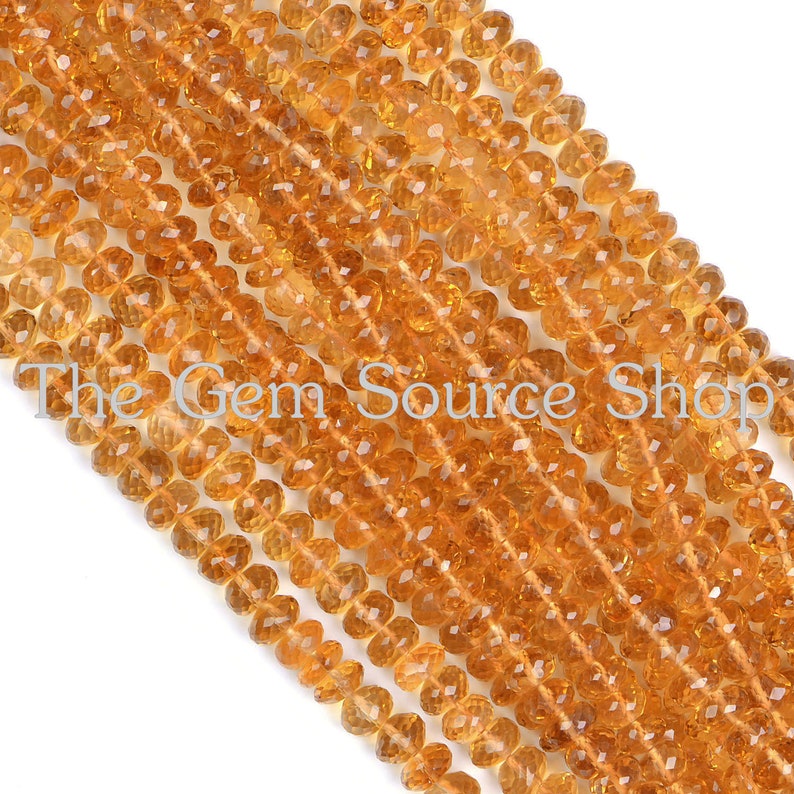 Citrine Faceted Rondelle Beads Top Color Citrine Faceted Beads AAA Quality