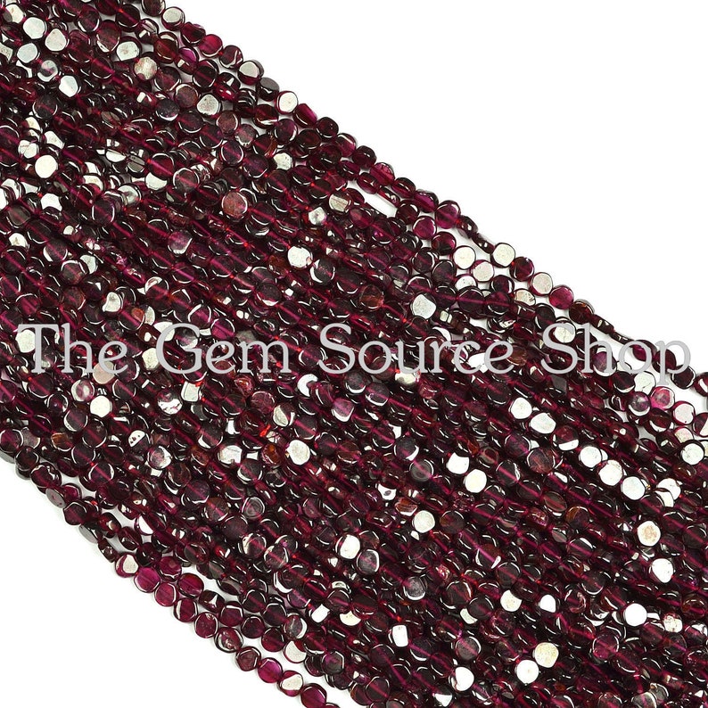 Granet Smooth Coin Shape Beads AA Quality Coin Shape beads 50 Strands,Garnet Plain Coin Shape Beads