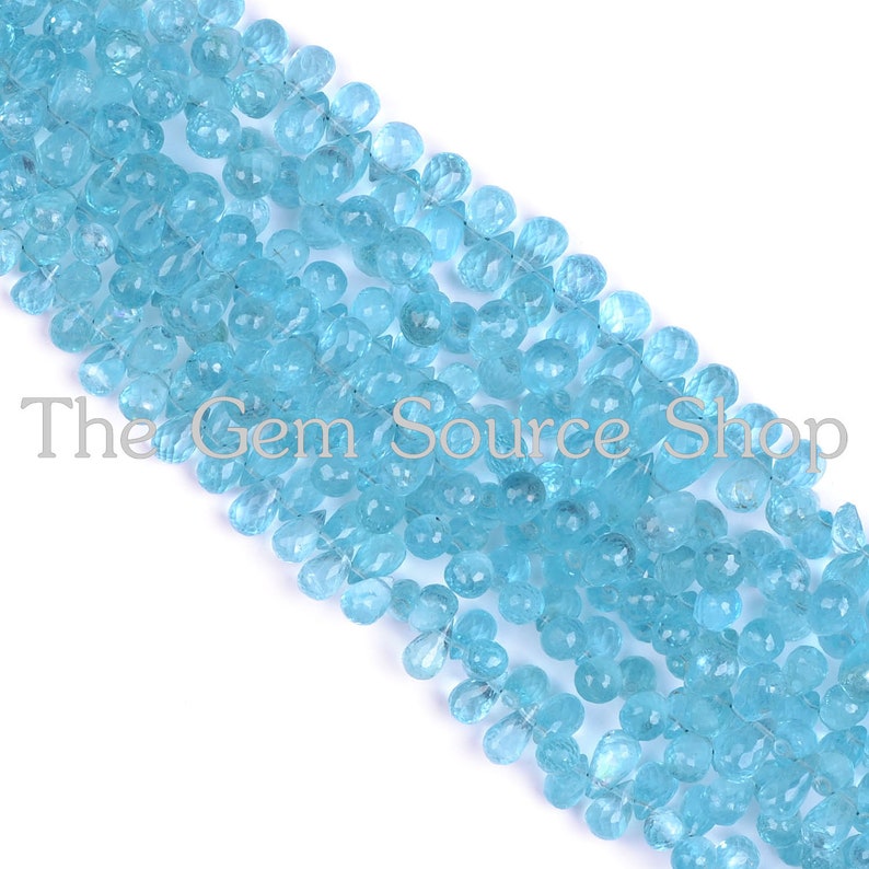 Apatite Briolette Faceted Drop Shape Beads Natural Extra Fine Apatite Drops Beads AAA+ Quality