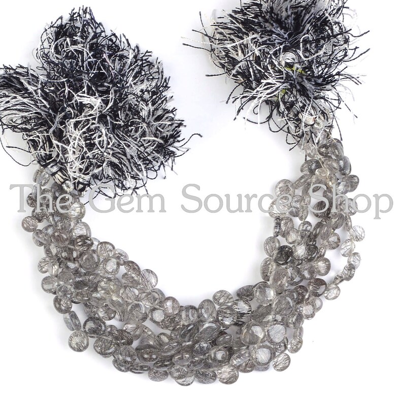 AAA Black Rutile Smooth Plain beads Quality Black Rutile Smooth Heart Shape Beads