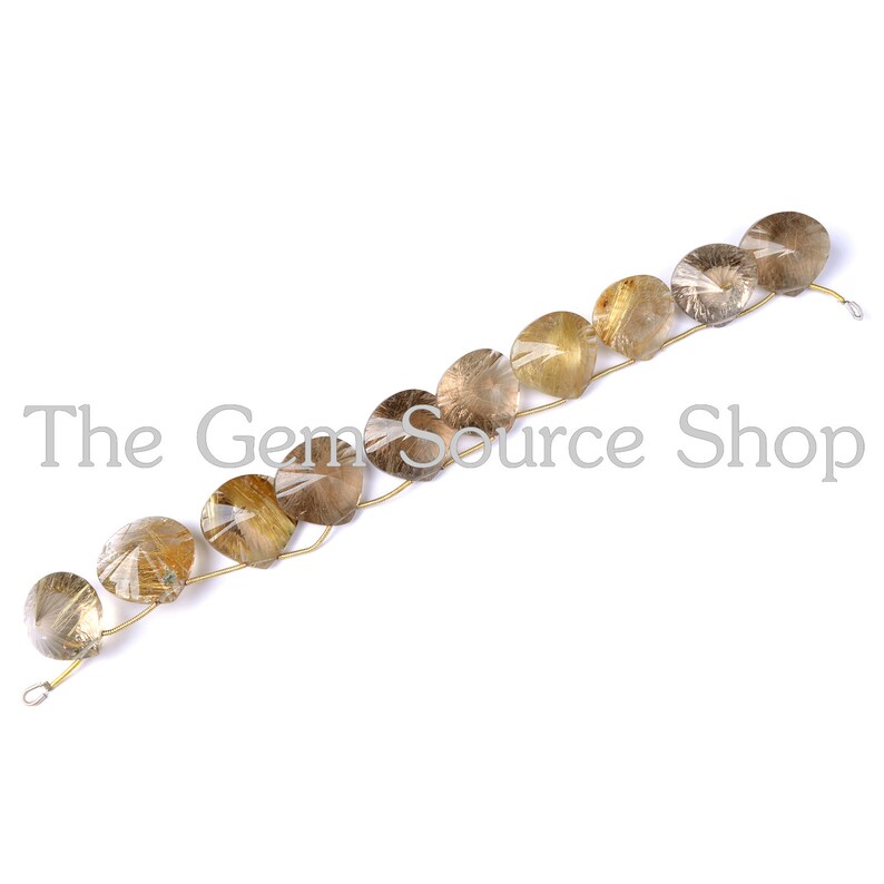 Golden Rutile Concave Cut Heart Shape Beads Golden Rutile Heart Shape Beads