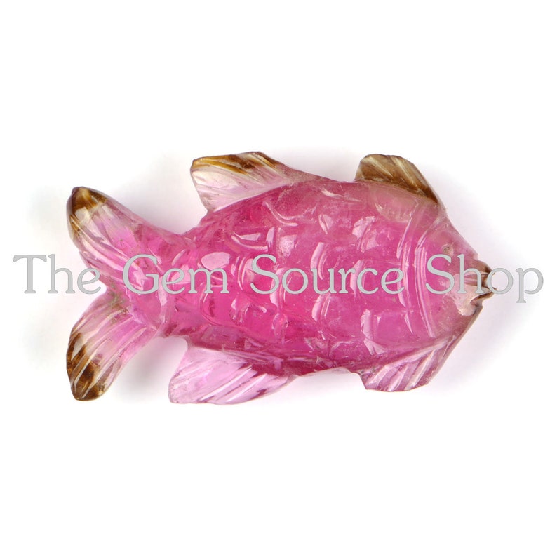 Top Fish Carvings AAA Quality Pink Tourmaline Fish Carvings Tourmaline Carving