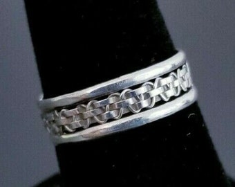 Vintage Sterling Silver Woven Band, size 7.25 1.79g